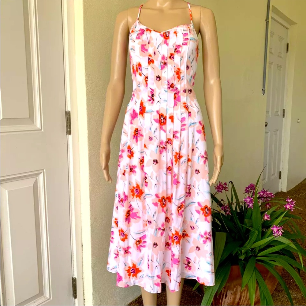 Banana Republic pleated spaghetti sp dress NEW 4